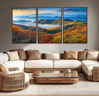86772247-MGV-CV-36X24-Autumn Mountains Wall Art Canvas Print, Framed Fall Foliage Art Picture Print, Vibrant Hills Perfect Vibrant Nature Decor Artwork