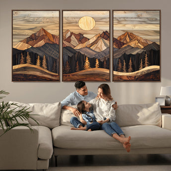 50100230-MGV-FC-60X30-3P_Walnut-Wall Art Canvas Print