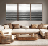 47305203-MGV-CV-36X24-Monochrome Ocean Wall Art Canvas Print, Framed Moody Ocean Art Picture Print, Calm Ocean Perfect Minimalist Coastal Decor Artwork