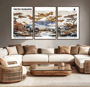 80111817-MGV-CV-36X24-Japanese Landscape Wall Art – Mount Fuji Autumn Canvas Print, Asian Inspired Nature Decor for Living Room, Bedroom, Office or
