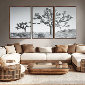 58647785-MGV-CV-36X24-Calm Earthy Aesthetic Wall Art Canvas Print, Framed Arid Terrain Decor Art Picture Print, Joshua Tree Perfect Rustic Minimalist