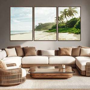 42984524-MGV-CV-36X24-Relaxing Beach Wall Art Canvas Print, Framed Ocean View Art Picture Print, Coastal Serenity Perfect Tropical Coastal Decor Artwork
