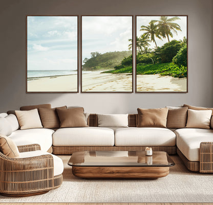 42984524-MGV-CV-36X24-Relaxing Beach Wall Art Canvas Print, Framed Ocean View Art Picture Print, Coastal Serenity Perfect Tropical Coastal Decor Artwork