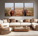 54943176-MGV-CV-36X24-Cowboy Wall Art Wall Art Canvas Print, Framed Western Canvas Art Picture Print, Rustic Ranch Scene Perfect Rustic Western Decor