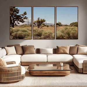 16114018-MGV-CV-36X24-Joshua Tree Wall Art Canvas Print, Framed Desert Landscape Art Picture Print, Mountain Horizon Perfect Southwestern Boho Decor