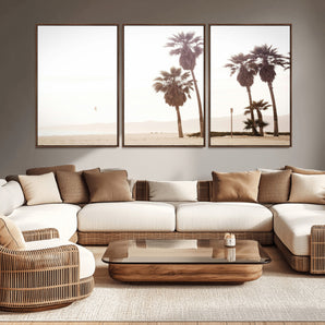 48255923-MGV-CV-36X24-Coastal Light Wall Art Canvas Print, Framed Relaxing Shoreline Art Picture Print, Minimalist Ocean Perfect Tropical Serenity Decor