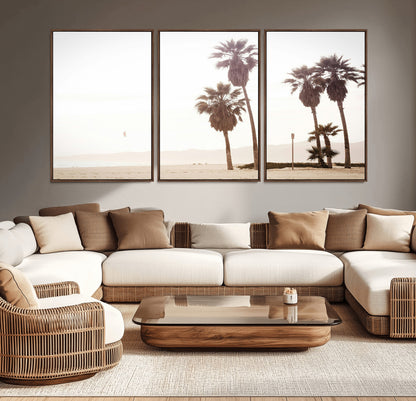 48255923-MGV-CV-36X24-Coastal Light Wall Art Canvas Print, Framed Relaxing Shoreline Art Picture Print, Minimalist Ocean Perfect Tropical Serenity Decor