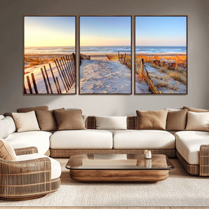 73351887-MGV-CV-36X24-Ocean Sunset Wall Art Wall Art Canvas Print, Framed Nautical Photography Art Picture Print, Summer Beach House Decor Perfect