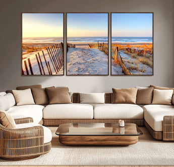 73351887-MGV-CV-36X24-Ocean Sunset Wall Art Wall Art Canvas Print, Framed Nautical Photography Art Picture Print, Summer Beach House Decor Perfect