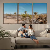 35156165-MGV-CV-36X24-Joshua Tree Wall Art Canvas Print, Framed Desert Landscape Art Picture Print, Warm Earth Tones Perfect Southwestern Minimalist