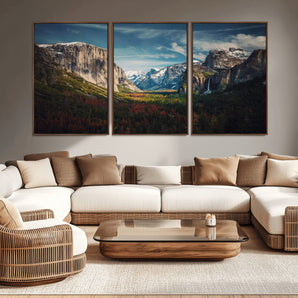 15244033-MGV-CV-36X24-Yosemite National Wall Art Canvas Print, Framed Mountain Landscape Art Picture Print, El Capitan Perfect Rustic Farmhouse Decor