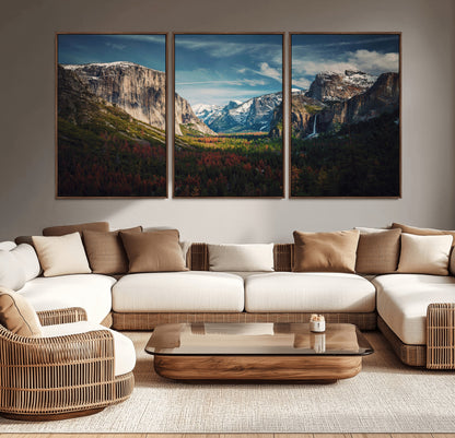 15244033-MGV-CV-36X24-Yosemite National Wall Art Canvas Print, Framed Mountain Landscape Art Picture Print, El Capitan Perfect Rustic Farmhouse Decor