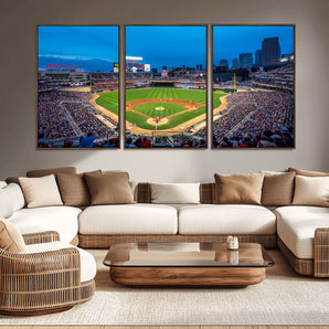 77273035-MGV-CV-36X24-Baseball Stadium Wall Art – Panoramic Evening Game Canvas Print, Sports Fan Decor for Man Cave, Office, Bar, or Living Room