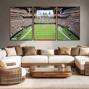 76935553-MGV-CV-36X24-Football Stadium Wall Art – Panoramic Game Day Canvas Print, Sports Decor for Man Cave, Office, Bar, or Living Room