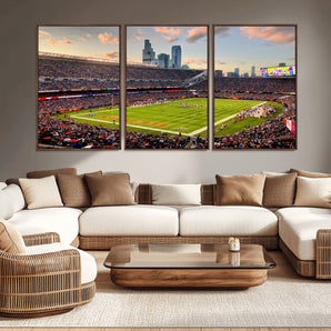 55377093-MGV-CV-36X24-Soldier Field Wall Art – Panoramic Chicago Bears Football Stadium Canvas Print, Game Day Sports Decor for Man Cave, Bar, Office,