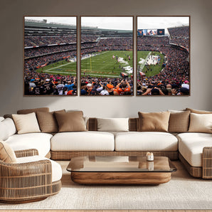 18347149-MGV-CV-36X24-Soldier Field Wall Art – Chicago Bears Football Stadium Canvas Print, Game Day Sports Decor for Man Cave, Bar, Office, or Living