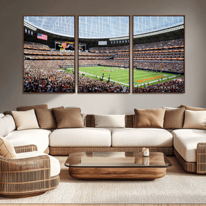 32530647-MGV-CV-36X24-Chicago Bears Stadium Wall Art – Futuristic Dome Arena Canvas Print, Modern Football Concept Design Decor for Man Cave, Bar, or