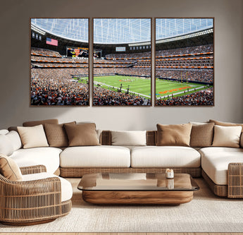 32530647-MGV-CV-36X24-Chicago Bears Stadium Wall Art – Futuristic Dome Arena Canvas Print, Modern Football Concept Design Decor for Man Cave, Bar, or