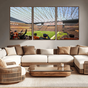 81960112-MGV-CV-36X24-Futuristic Football Stadium Wall Art – Modern Dome Arena Canvas Print, Chicago Bears Concept Design Sports Decor for Man Cave or