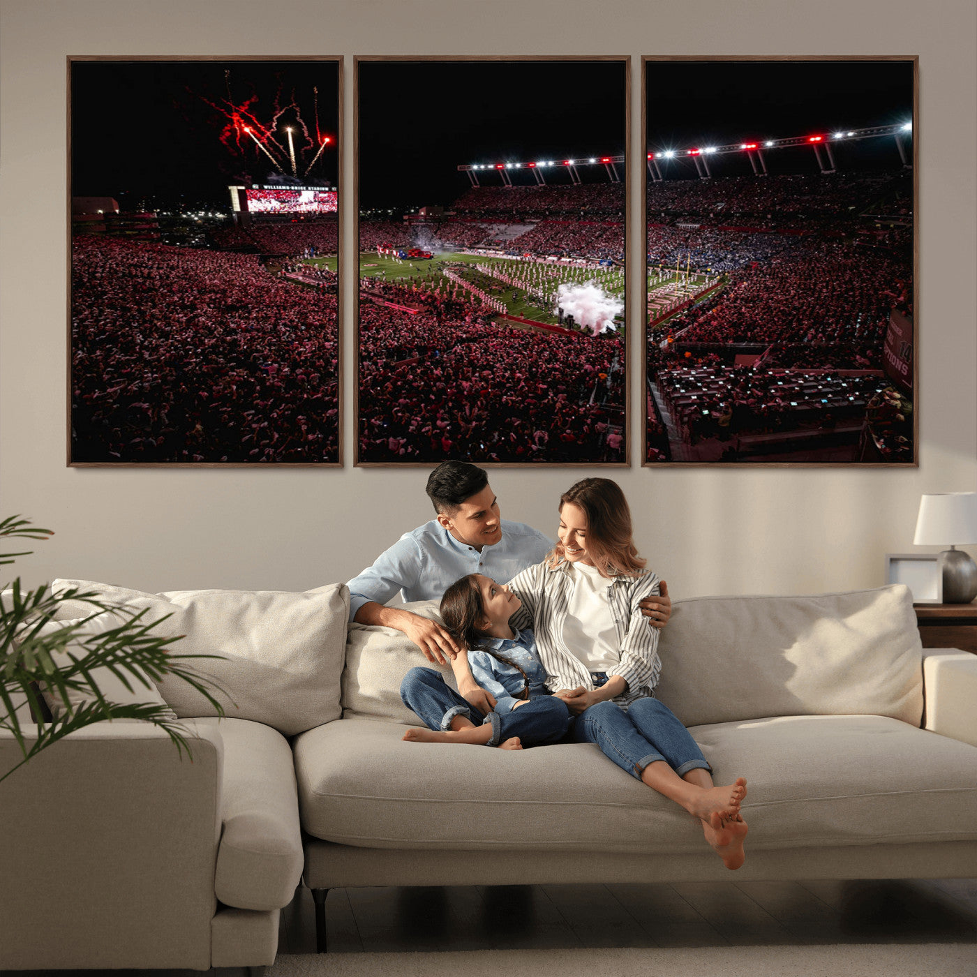 60690191-MGV-FC-60X30-3P_Walnut-William Brice Stadium Wall Art – Baseball Artwork Print for Game Room, Basement, Dorm or Office Wall Decor