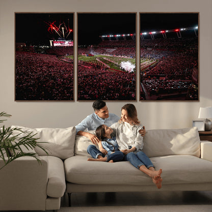 60690191-MGV-FC-60X30-3P_Walnut-William Brice Stadium Wall Art – Baseball Artwork Print for Game Room, Basement, Dorm or Office Wall Decor