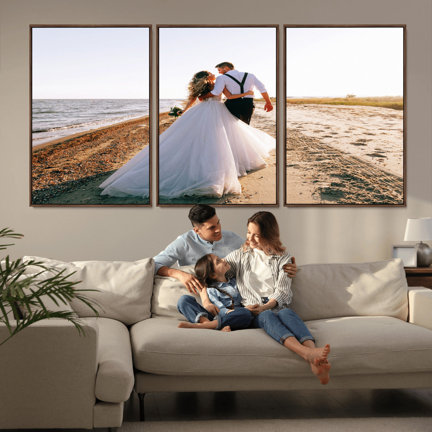 CSTM911-MGV-FC-60X30-3P_Walnut-Custom Canvas Print - Personalized Wall Art for Home Decor Wall Art Print, Create Your Own Photo Canvas Print, Ready to Hang