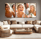 CSTM912-MGV-CV-36X24-Framed Wedding Canvas Print - Custom Wall Art Keepsake for Couples, Elegant Home Decoration Gift, Create Your Own Photo Canvas