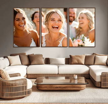 CSTM912-MGV-CV-36X24-Framed Wedding Canvas Print - Custom Wall Art Keepsake for Couples, Elegant Home Decoration Gift, Create Your Own Photo Canvas