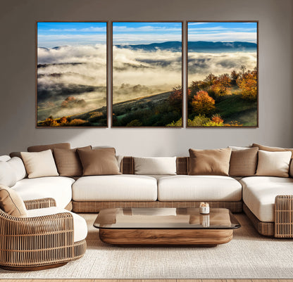 21551192-MGV-CV-36X24-Landscape Wall Art – Autumn Mountain View Canvas Print, Scenic Nature Photography Decor for Bedroom, Living Room, Office, Cabin or