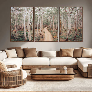 24760563-MGV-CV-36X24-Forest Wall Art – Tranquil Woodland Path Canvas Print, Scenic Nature Photography Decor for Bedroom, Living Room, Office, Cabin or