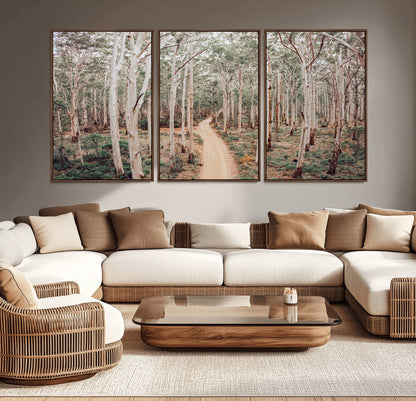 24760563-MGV-CV-36X24-Forest Wall Art – Tranquil Woodland Path Canvas Print, Scenic Nature Photography Decor for Bedroom, Living Room, Office, Cabin or