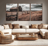 70676381-MGV-CV-36X24-Rustic Barn Wall Art – Weathered Farmhouse Canvas Print, Country Landscape Photography Decor for Bedroom, Living Room, Office,
