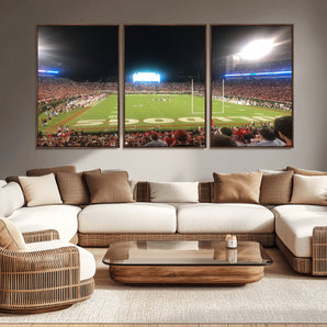 16230786-MGV-CV-36X24-Sanford Stadium Wall Art – Georgia Bulldogs Football Night Game Canvas Print, College Sports Decor for Man Cave, Bar, Office, or