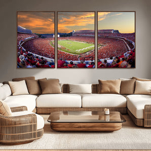 73680988-MGV-CV-36X24-Sanford Stadium Wall Art – Georgia Bulldogs Football Sunset Game Canvas Print, College Sports Decor for Man Cave, Bar, Office, or
