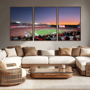 25139565-MGV-CV-36X24-Sanford Stadium Wall Art – Georgia Bulldogs Football Sunset Panorama Canvas Print, College Game Day Decor for Man Cave, Bar, or