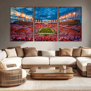 94266219-MGV-CV-36X24-Neyland Stadium Wall Art – Tennessee Volunteers Checkerboard Game Day Canvas Print, College Football Fireworks Decor for Man Cave