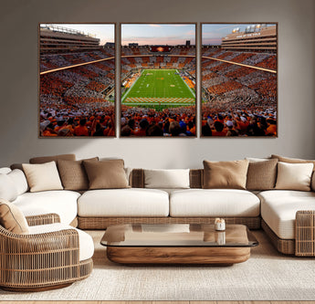 37160229-MGV-CV-36X24-Tennessee Volunteers Wall Art – Neyland Stadium Sunset Checkerboard Game Canvas Print, Vols Football Panorama Sports Decor