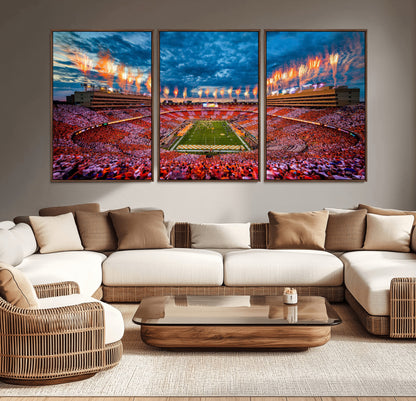 94266219-MGV-CV-36X24-Neyland Stadium Wall Art – Panoramic Tennessee Volunteers Checkerboard Crowd Fireworks Canvas Print, Football Game Day Sports