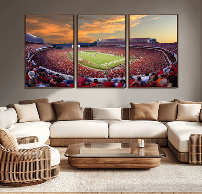 73680988-MGV-CV-36X24-Georgia Bulldogs Stadium Wall Art – Panoramic Football Field Canvas Print, Game Day Decor for Home, Office, Fan Cave, Sports