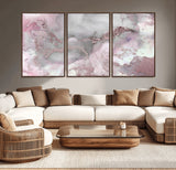 16416-MGV-CV-36X24-Blush Marble Wall Art Canvas Print, Framed Rose Gold Art Picture Print, Pink Cloudy Perfect Modern Glam Decor Artwork