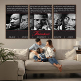 45112-MGV-FC-60X30-3P_Walnut-Black Icons Wall Art Canvas Print, Framed Thinker Art Picture Print, Motivational Quote Perfect Cultural Modern Decor Artwork