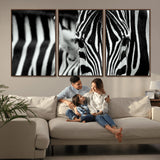 43631-MGV-CV-36X24-Zebra Wall Art – Black & White Safari Wildlife Canvas Print, Modern Animal Photography Decor for Living Room, Office, or Bedroom