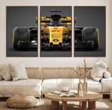 62882-MGV-FC-60X30-3P_Walnut-Renault F1 Racing Car Print - High-Performance Formula 1 Motorsport Wall Art, Perfect Gift for Racing Fans and Car Enthusiasts
