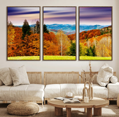 58007-MGV-CV-36X24-Autumn Mountain Landscape Wall Art – Stunning Fall Forest Canvas Print, Cozy Nature Decor for Home or Office