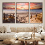 78111-MGV-CV-36X24-Sunset Pathway Wall Art – Panoramic Coastal Canvas Print, Tranquil Beach Decor for Living Room, Office or Bedroom