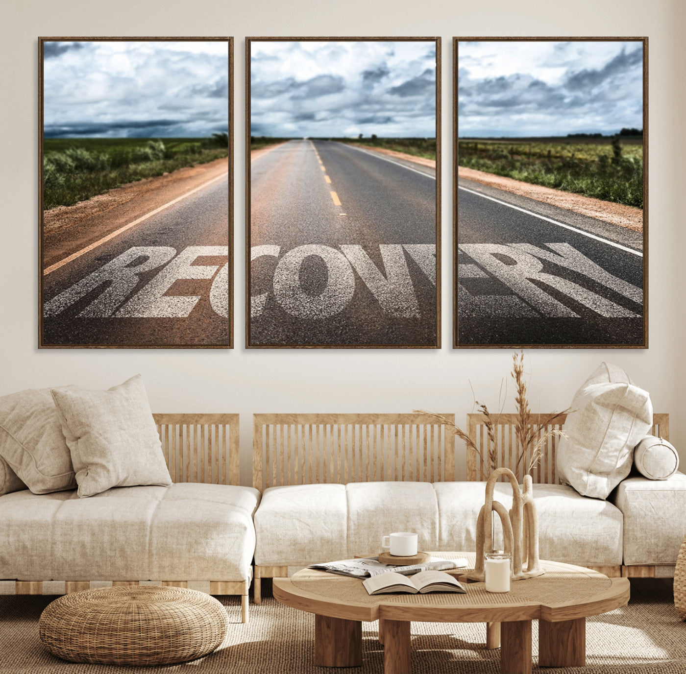 50743-MGV-CV-36X24-Healing Road Wall Art – Motivational Highway Canvas Print, Inspirational Journey Decor for Office, Gym or Living Room