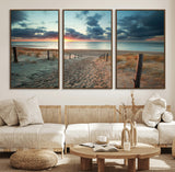 25788-MGV-CV-36X24-Sunset Beach Path Wall Art – Scenic Coastal Dunes and Ocean Canvas Print, Tranquil Seaside Landscape Decor for Living Room or