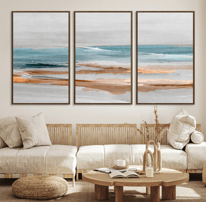 23430-MGV-CV-36X24-Abstract Coastal Wall Art – Modern Ocean Horizon Canvas Print, Minimalist Beach Scene Painting for Bedroom, Living Room, Office or