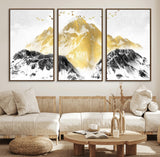37733-MGV-CV-36X24-Golden Mountain Wall Art – Modern Abstract Landscape Canvas Print with Birds, Luxury Nature Decor for Living Room, Bedroom, or