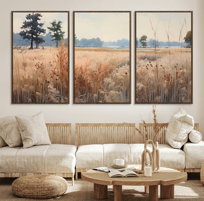 98822-MGV-CV-36X24-Autumn Meadow Wall Art – Tranquil Grassland Landscape Canvas Print, Rustic Country Decor for Living Room, Bedroom or Farmhouse